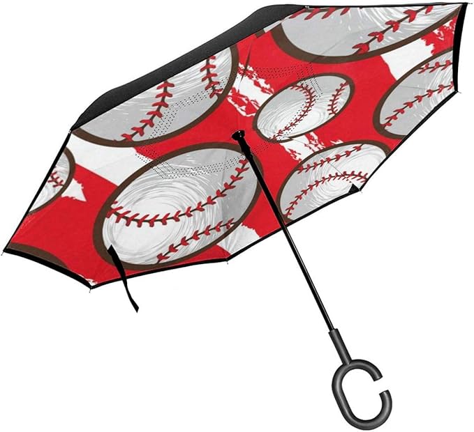 Reverse Umbrella, Bright Baseball Inverted Umbrella,UV Protection
