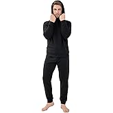 DAVID ARCHY Men's Pajama Sets Fleece Hooded Pajamas Soft & Warm Long sleepwear Pjs Sets with Pockets