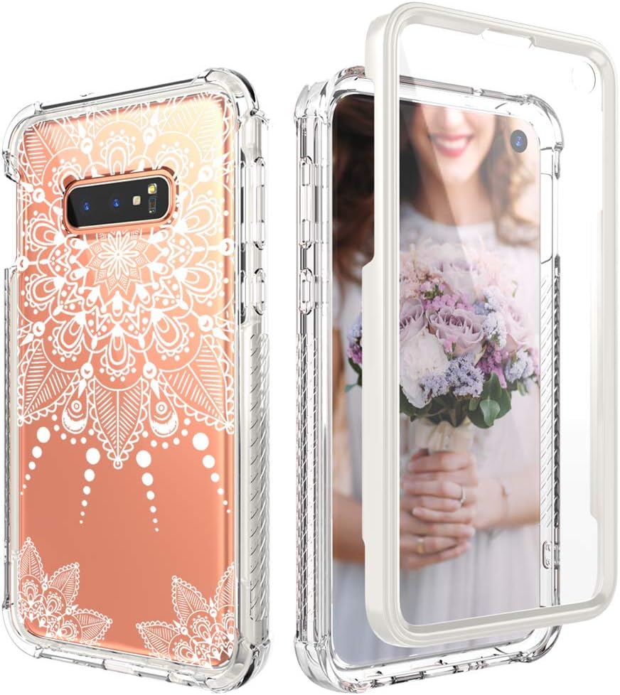 CASY MALL Case for Galaxy S10e, Slim Shockproof Series Hard PC+TPU Bumper with Front PC Cover(with Built-in Screen Protector) for Samsung Galaxy S10e 5.8 inch 2019 Release Crystal