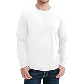 GOLDPKF T Shirts for Men Long Sleeve Cotton Crew Neck Work T Shirts Solid Casual Undershirt Pullover Tops