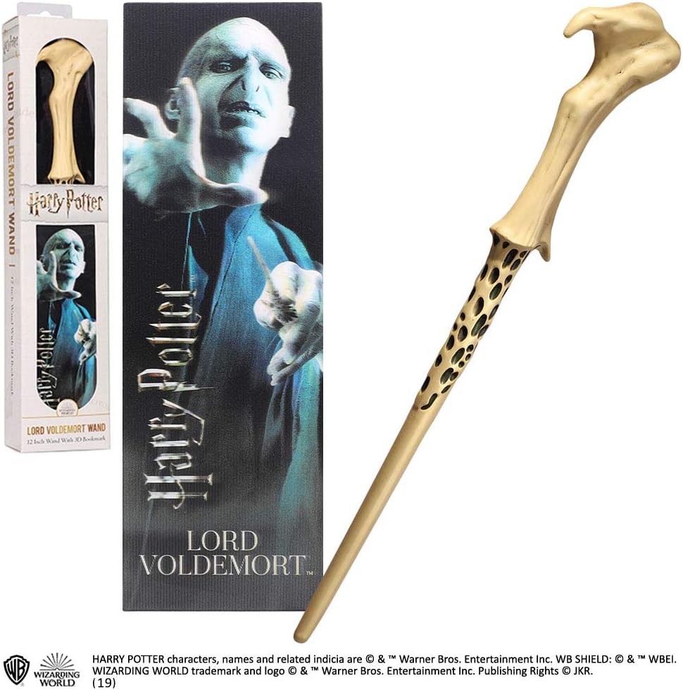 The Noble Collection Lord Voldemortpvc Wand and Prismatic Bookmark, Multicolor