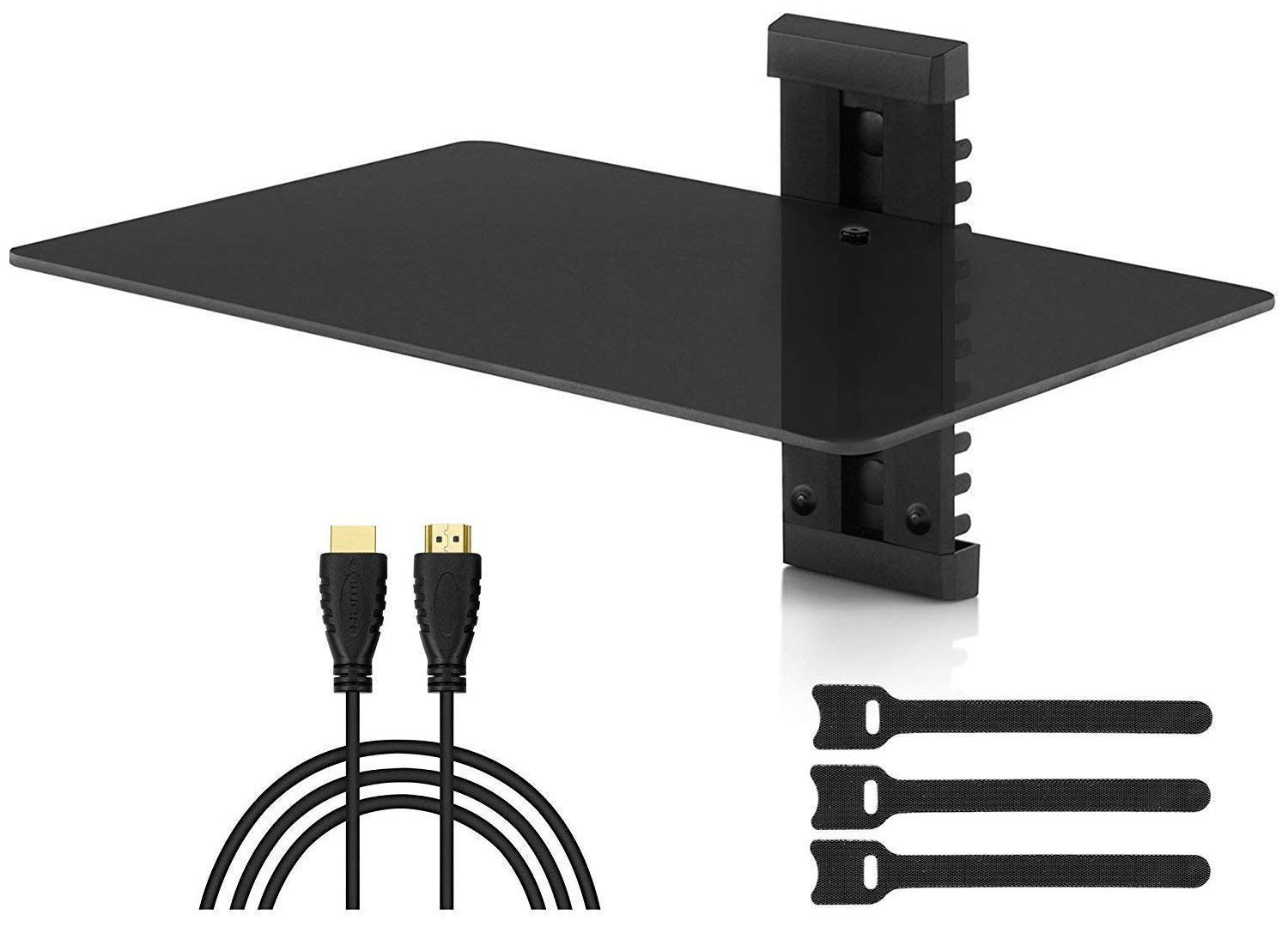 Tempered Glass Floating Shelf Wall Mount Stand for PS4 Xbox TV Cable Box AV DVD eBay