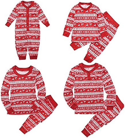 Reefa Family Matching Christmas Theme Sleepwear Set,Family Father Mother Kids Infant Nightwear Pyjamas Set for Xmas