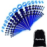 JieyueJewelry 50 Pieces Ear Stretching Kit 14G-00G Acrylic Tapers and Plugs + Silicone Tunnels - Ear Gauges Expander Set Body Piercing Jewelry