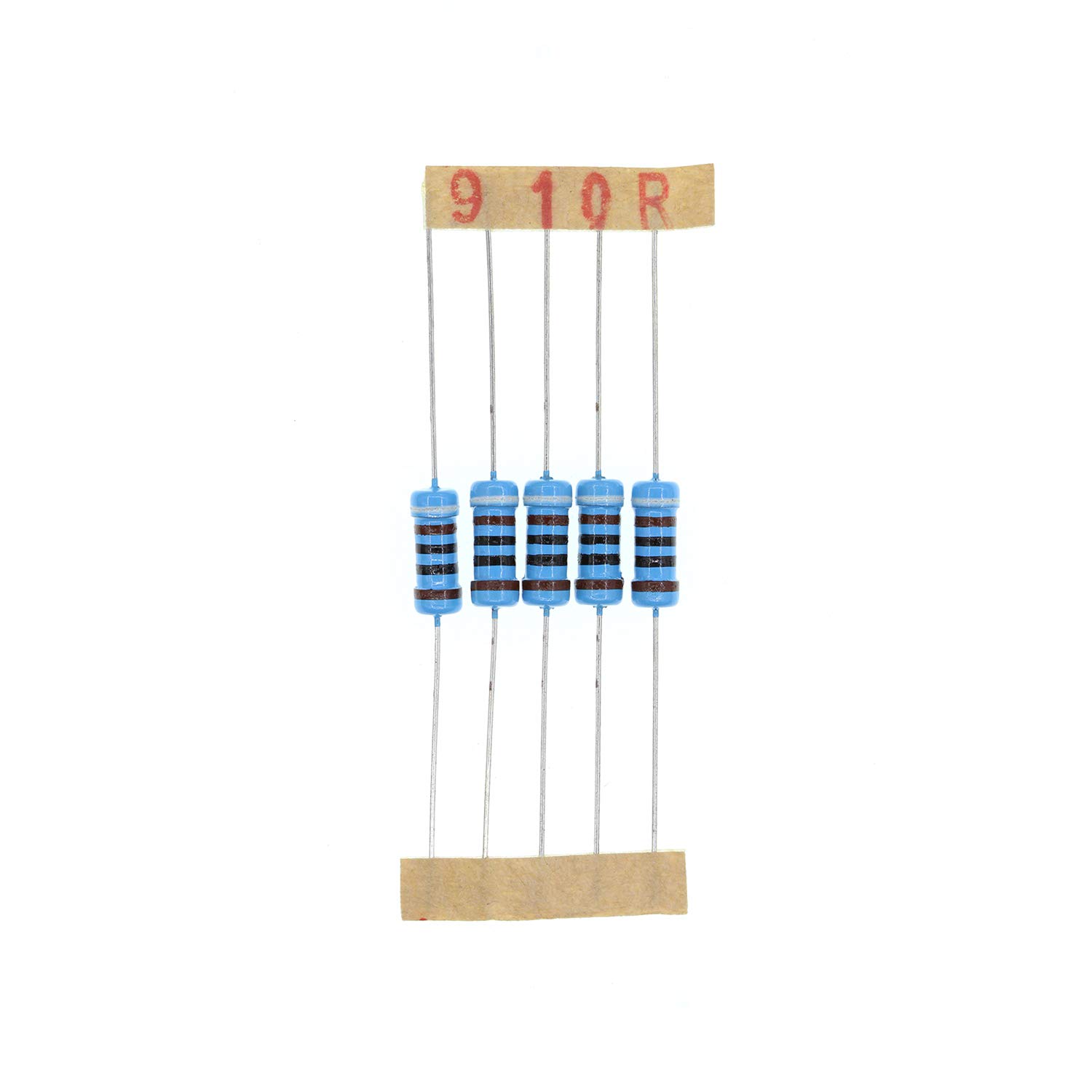 HUABAN 100PCS 1 Watts 1W 910R 910 Ohm 1% Metal Film Resistor