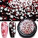 Christmas Nail Sequins - 6 Pots Holographic 13 Shape Mixed Snowflakes Nail Chunky Glitter, Iridescent Mermaid Flake Laser Sparkly Star Confetti Glitter for for Festival Nail Art Design or Make Up