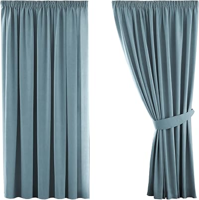 H.Versailtex 2 Panels Citadel Blackout Curtains 46x54 with Tiebacks