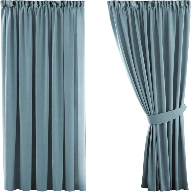 H.Versailtex 2 Panels Citadel Blackout Curtains 46x54 with Tiebacks