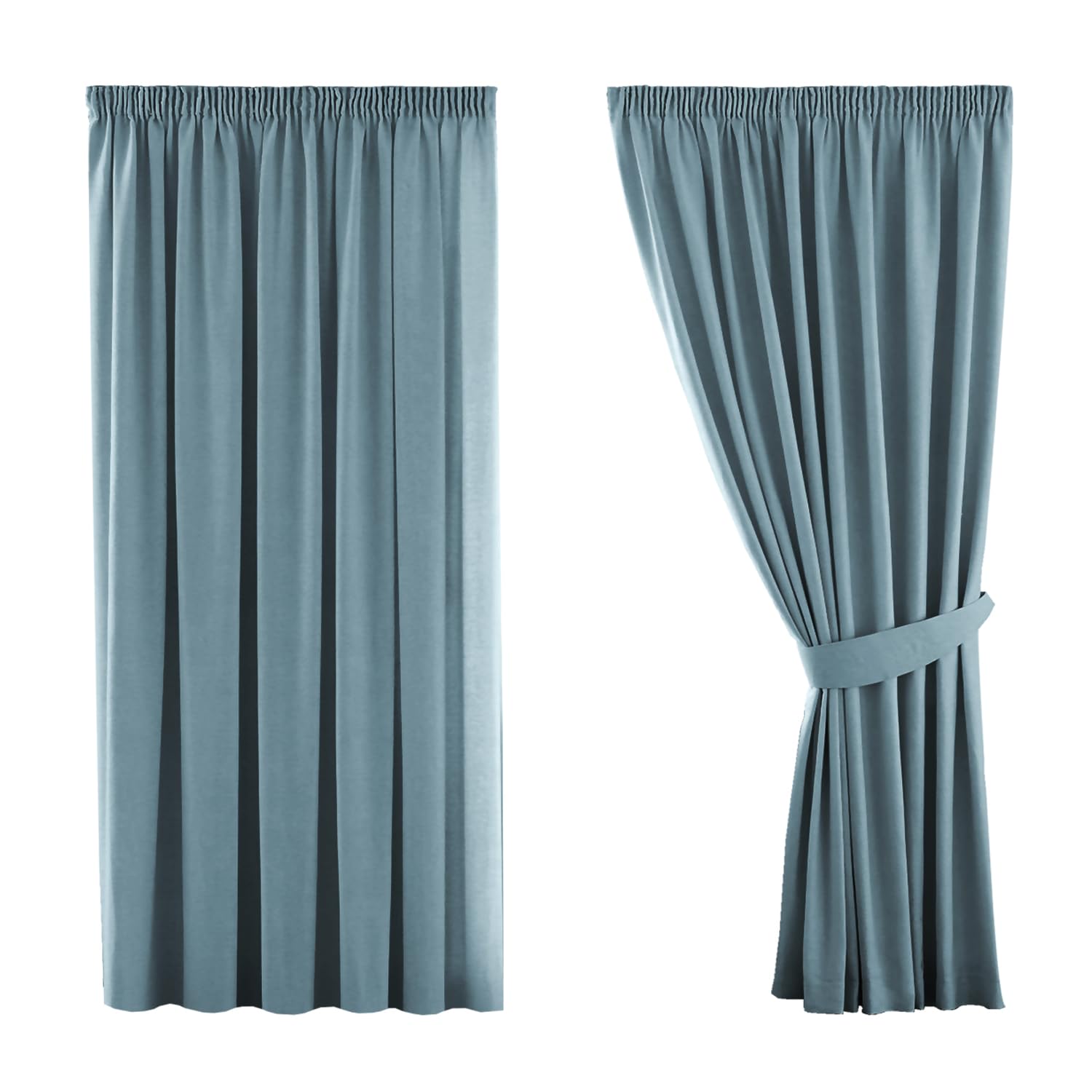 H.Versailtex 2 Panels Citadel Blackout Curtains Thermal Insulated Pencil Pleat Short Curtain Drapes Room Darkening & Energy Saving for Bedroom/Kitchen with Two Matching Tiebacks, 46" Width x 54" Drop