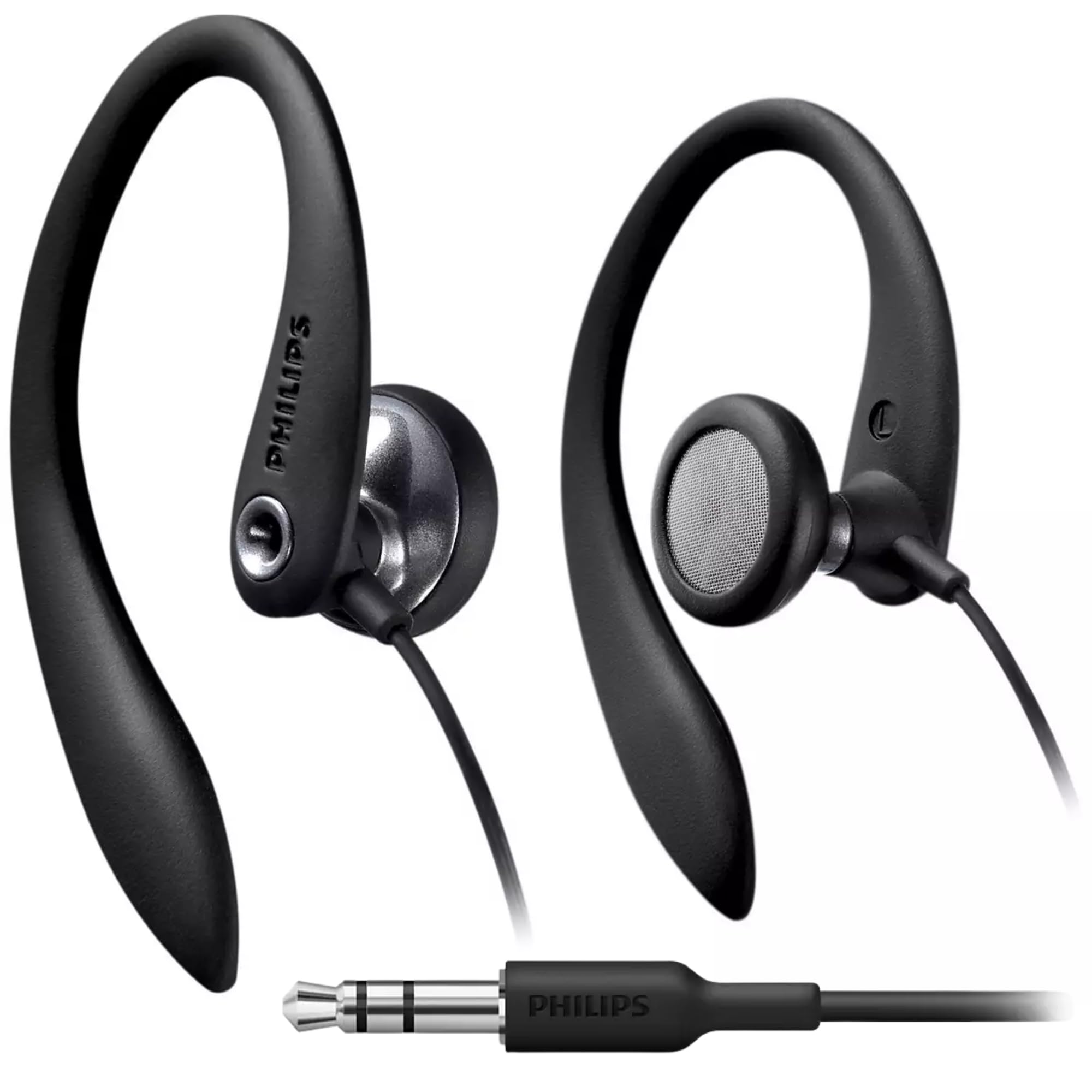 PHILIPS SHS3200BK Flexible Earhook Headphones, Black