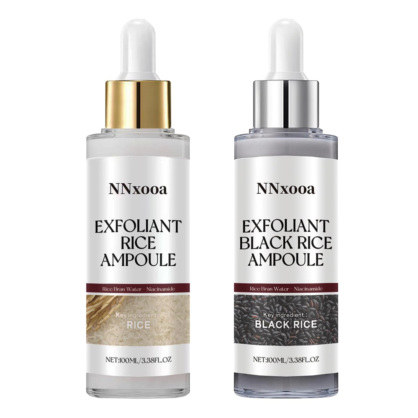 Photo 1 of Black and White Rice Peeling Ampoule, Gentle Peeling, Pore Care, Deep Hydration, Soft Exfoliating Face and Body Scrub Dead Skin Remover for All Skin