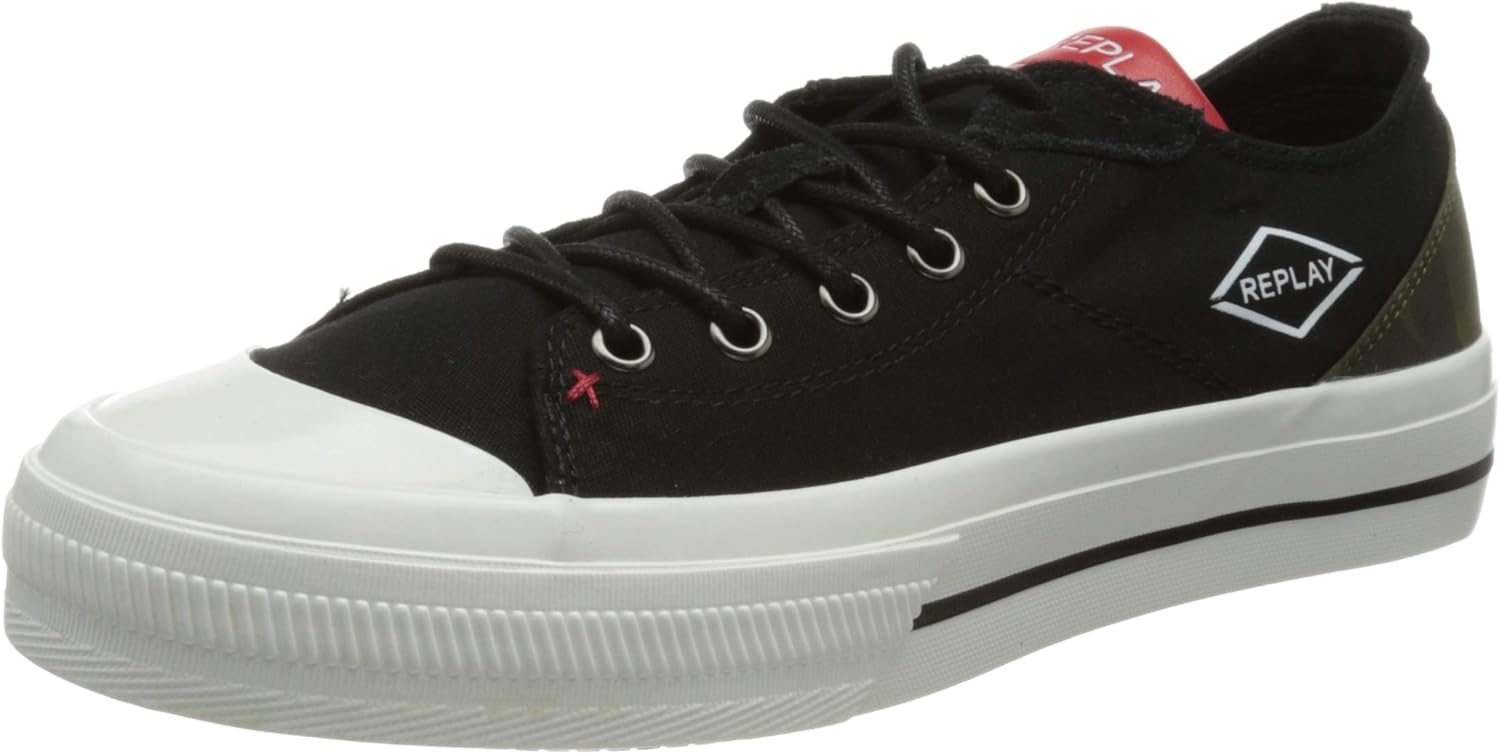 REPLAY Men's SNAPRebel CAMU Sneaker, 003 Black, 10 UK Buy Online at