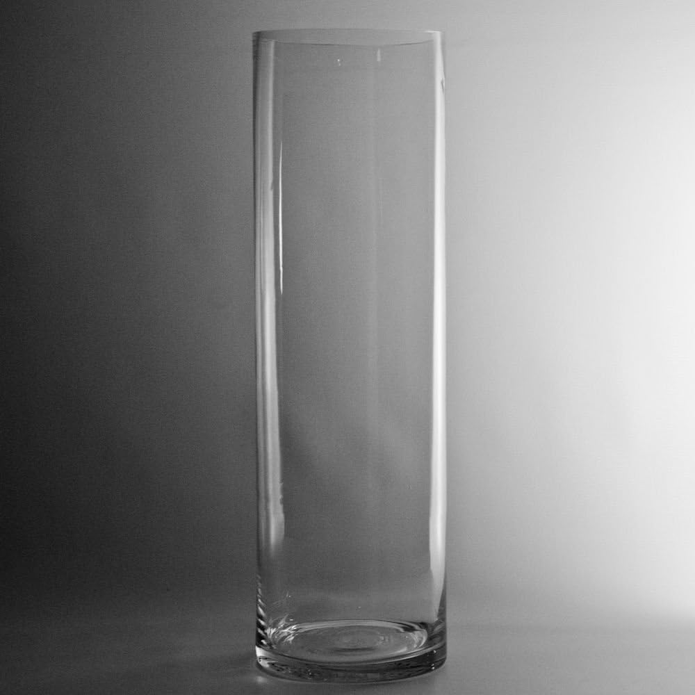 4" Opening Clear Cylinder Glass Vase / Candle Holder - 4"D x 6"H Wholesale Lot (4"x24"h (6 pieces))