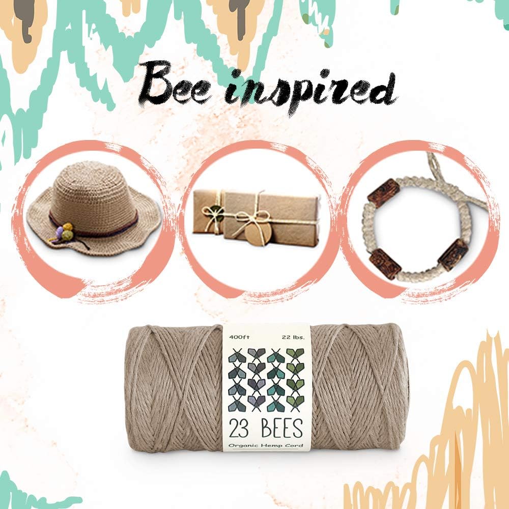 23 Bees Cord Twine 100 Organic Hemp String Beading Jewelry Making