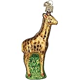 Old World Christmas Baby Giraffe Glass Blown Ornament for Christmas Tree, Handcrafted Holiday Decoration, Wildlife Animal Collection