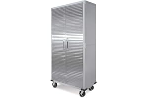 SEVILLE CLASSICS UltraHD Tall Storage Cabinet - Stainless Steel 2 Pack