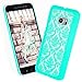 HTC 10 Case, SGM® Damask Design Pattern Rubber Coating Ultra Slim Fit Hard Hybrid Case Cover for HTC 10 + SGM® Microfiber Cleaning Cloth (Turquoise)