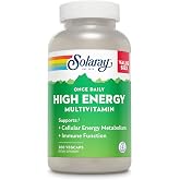 SOLARAY Once Daily High Energy Multivitamin for Women and Men, 200 VegCaps | Cellular Energy &amp; Immune Support - 34 Vitamins, Minerals, Whole Foods &amp; Herb Base - 200 Servings - Lab Verified