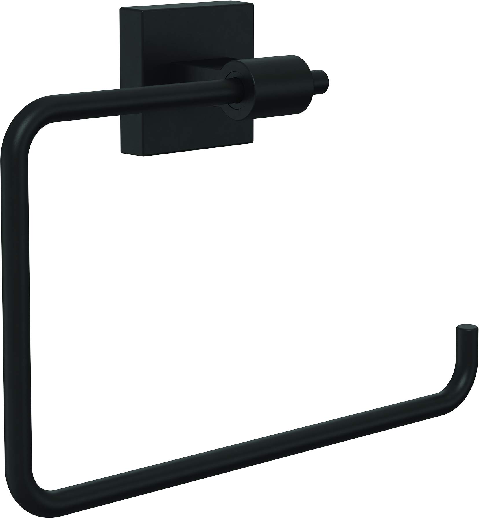 Photo 1 of Franklin Brass Maxted (1-Pack) Hand Towel Holder Matte Black Towel Racks for Bathroom Wall Square Towel Ring Holder for Bath Towel Hanger for Kitchen, Bathroom Accessories MAX46-FB