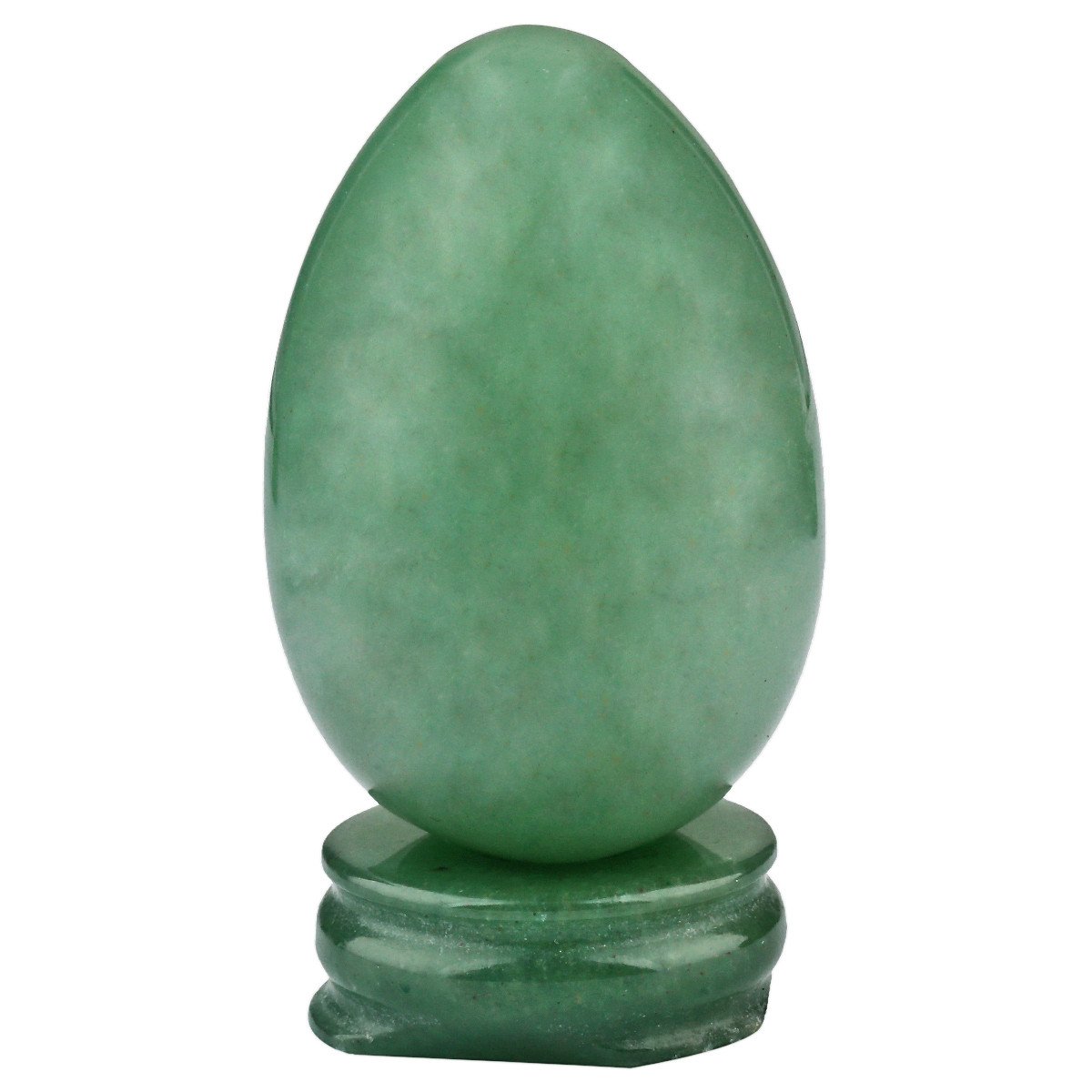 KYEYGWO Green Aventurine Carved Eggs with Stand, Healing Crystal Meditation Chakra Balancing Reiki Crafts Home Decoration