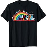 Take A Look A Book Vintage Reading Librarian Rainbow T-Shirt