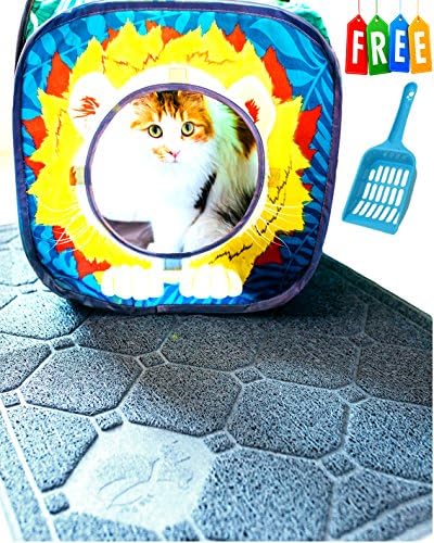 Cat Litter Mat Litter Trapping - Extra Large - Secret to Prevent Cat Litter Tracking! – Patent Pnding Desgn Stop Litter Scatter B4 it Starts – Urine Proof – Soft on Paws –Easy Clean -Litter Free Floor