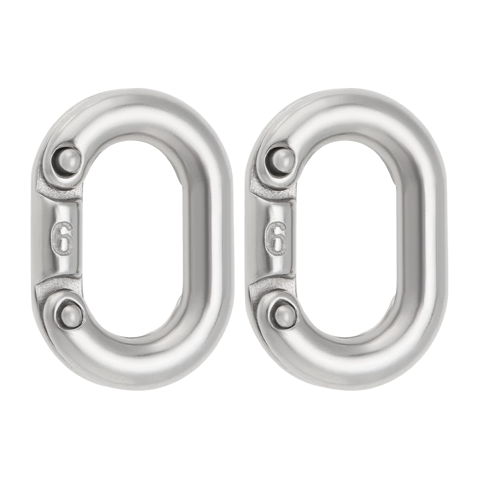 LT Easiyl 2Pcs 6mm Stainless Steel 316 Split Connecting Chain Links Heavy Duty Chain Link Connector for Chain Connection 22x12mm Silver