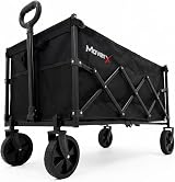 MoverX 150L Festival Trolley on Wheels Folding Wagon Black view 1
