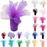 Time to Sparkle 6 Inchs x 25yards/75FT Tulle Roll Spool Tutu Party Birthday Wraping Crafts Bridal Bow Skirt Wedding Decor, Purple
