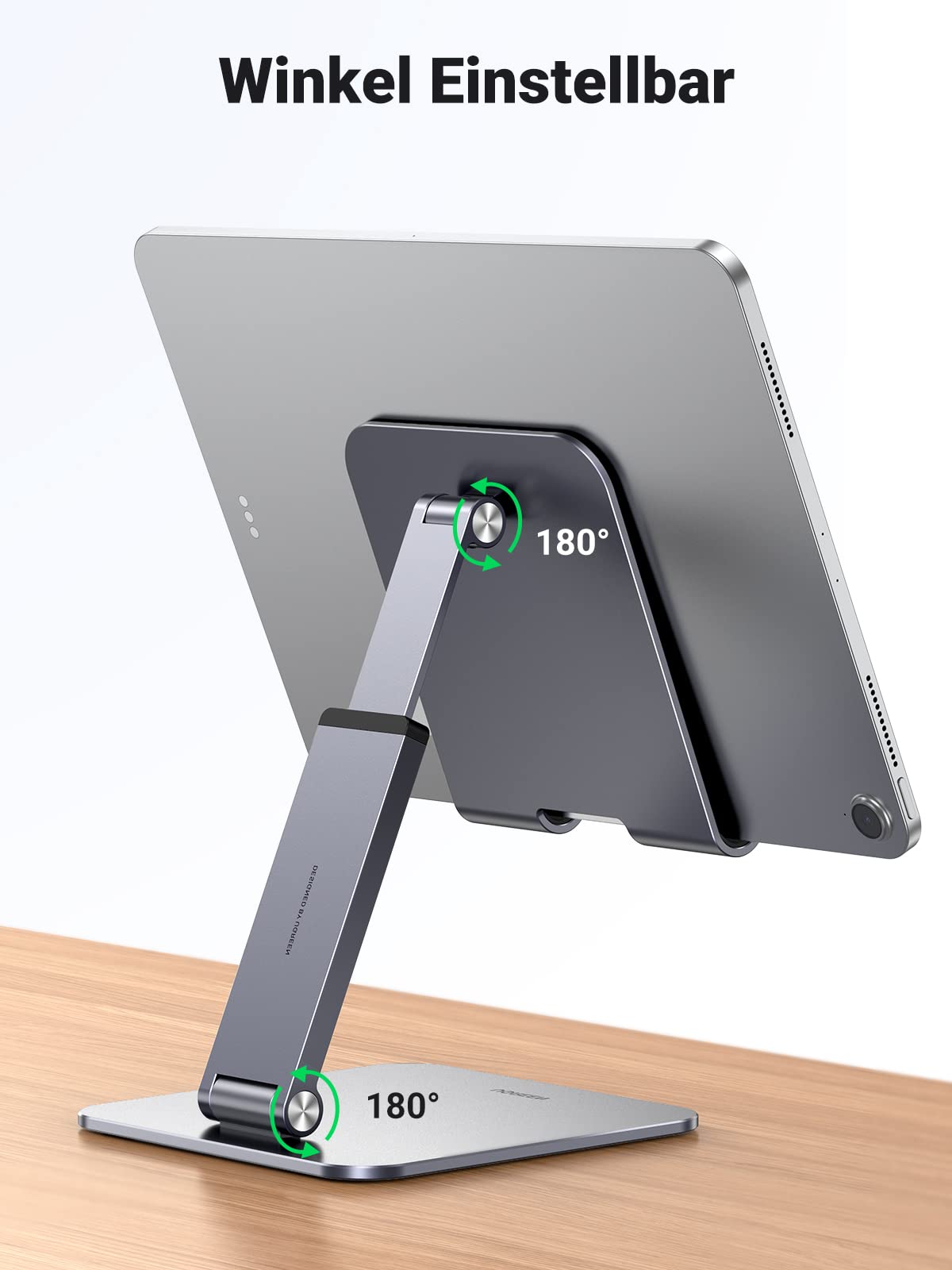 UGREEN Tablet Ständer Höhenverstellbar Halterung Aluminium Verstellbare Höhe Halter kompatibel mit iPad Pro Air Mini 11 12.9 Galaxy Tab S9+ Redmi Pad Huawei MatePad iPhone bis 12,9 Zoll. 6