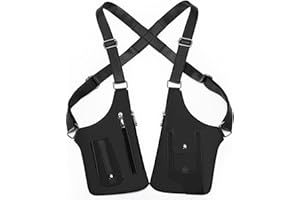 Premium Leather Adjustable Double Shoulder Bag Men, Anti-Theft Hidden Underarm Wallet Phone Double Shoulder Pouch