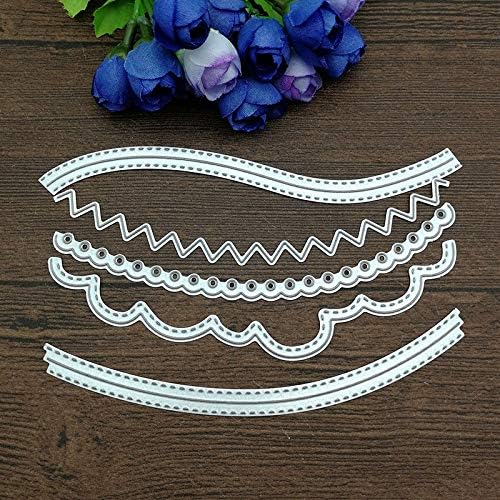 CatherineZ Set Decorative Cards Edges Metal Cutting Dies Stencil for Scrapbooking Album Embossing Paper Cards Deco Crafts Die Cuts 5pcs