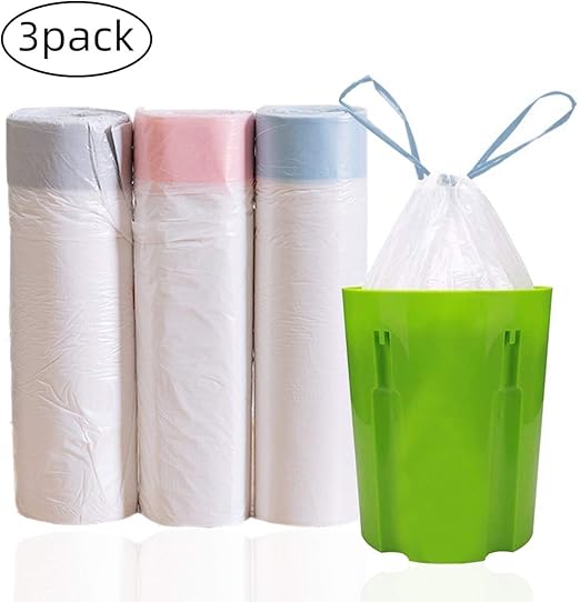 Drawstring Trash Bags, Bunahome Degradable Bin Bags Wastebasket Bag