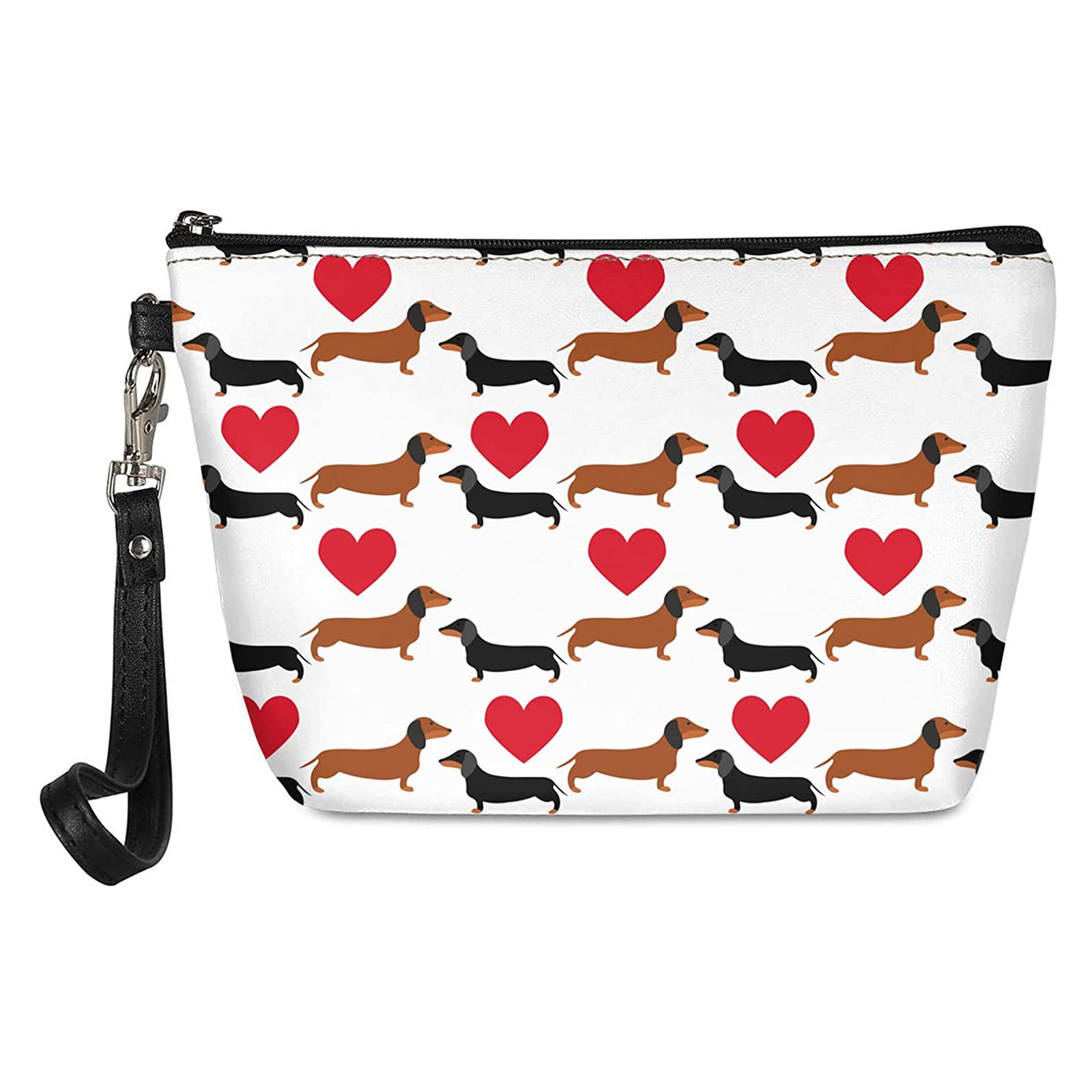 Jeiento Dachshund Small Makeup Bag Cosmetic Bag for Purse for Women Zipper Pouches Pouch Waterproof Travel Accessories Toiletries