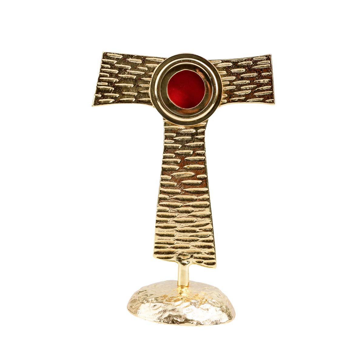 NKlaus 22cm reliquary brass gilded monstrance house altar Luna Ø 4cm opening back handwork 3312