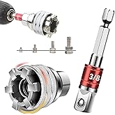 Adjustable Universal Socket Wrench, 10-19mm Socket with 3/8" Drill Adapter | Adjustable Universal Socket Tool &amp; CV Steel, Fits Hex, Compatible with Ratchets &amp; Power Tools, For Automotive Repair