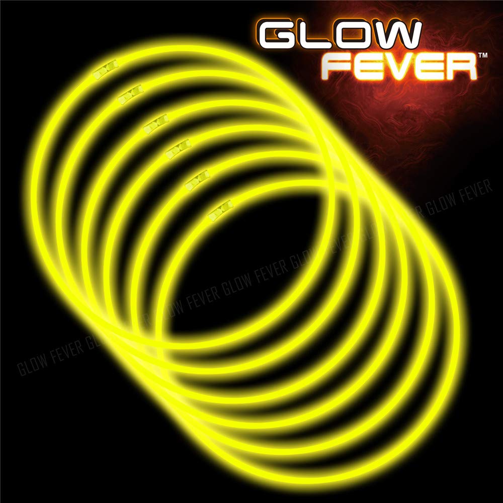 Glow Sticks Bulk 100ct 22'' Glow Necklaces with Connectors, for Party Festivals Raves Birthday Wedding, Yellow