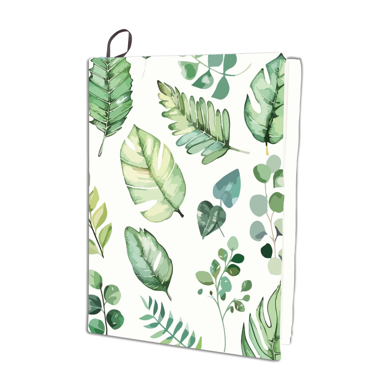 CRASPIRE Leaves Stretchable Book Cover Turtle Leaf Plants Green Cover Washable Reusable Large Nylon Book Sleeve Book Protector Elastic Notebook Wraps for Hardcover Books Textbook Gift