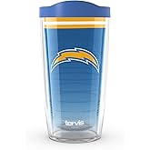 Tervis NFL Los Angeles Chargers - Forever Fan Made in USA Double Walled Insulated Tumbler Travel Cup Keeps Drinks Cold & Hot, 16oz, Classic