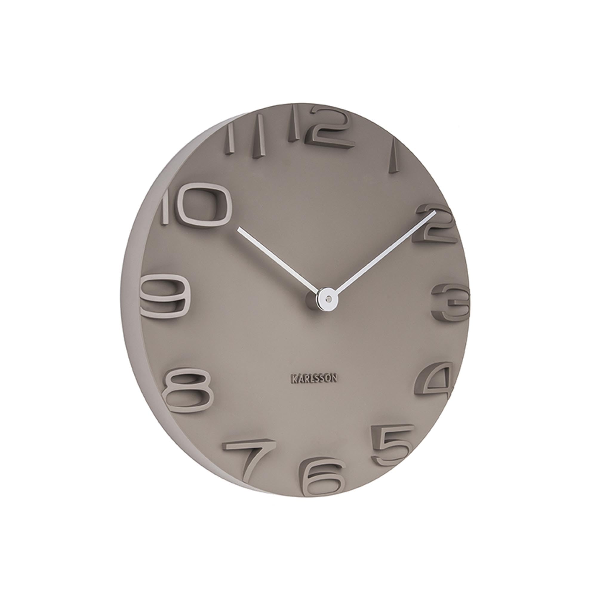 Karlsson Wall Clock On The Edge warm grey with Chrome Hands, Ø42cm