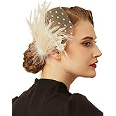 Cizoe Fascinators 20s Gatsby Flapper Acessories Art Deco Party Accessory Peacock Feather Headpiece