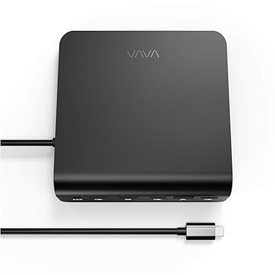 USB C HUB, 10 in 1 Hubs with 4K USB C to HDMI RJ45 Ethernet Port 3 USB Ports, for USB C Laptop Thinkpad MacBook with 24W Component Power Support Adapter