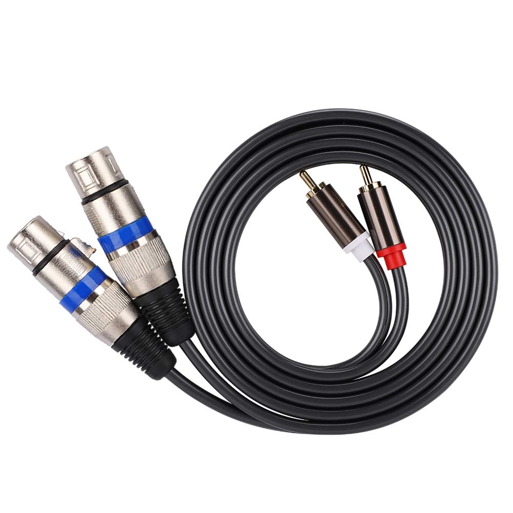 Bindpo to XLR Cable, Dual Male to Dual XLR Female Adapter Stereo Audio Cable 1.5m for Microphone, Speaker, Amplifier, Sound Card