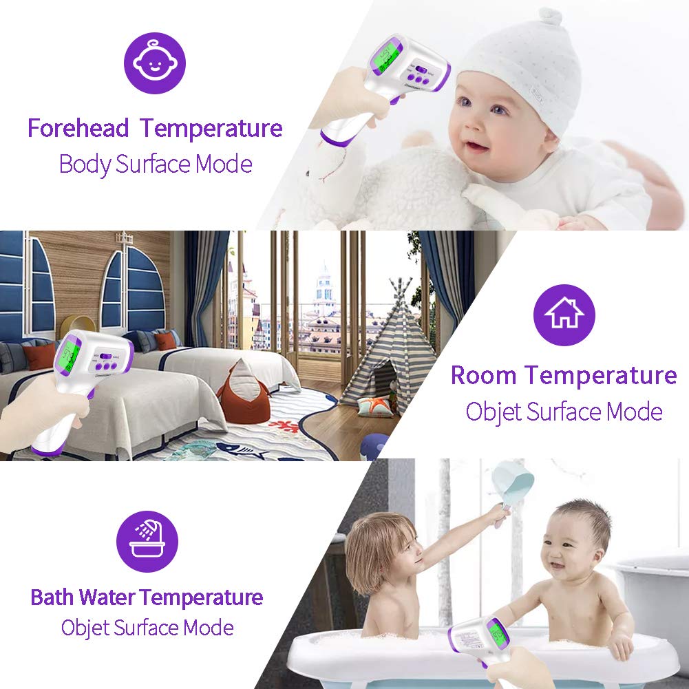 Forehead Thermometer for Adults, Digital Non Contact Infrared Thermometer for Kids, Baby with Instant Accurate Reading , Fever Alarm: Industrial & Scientific