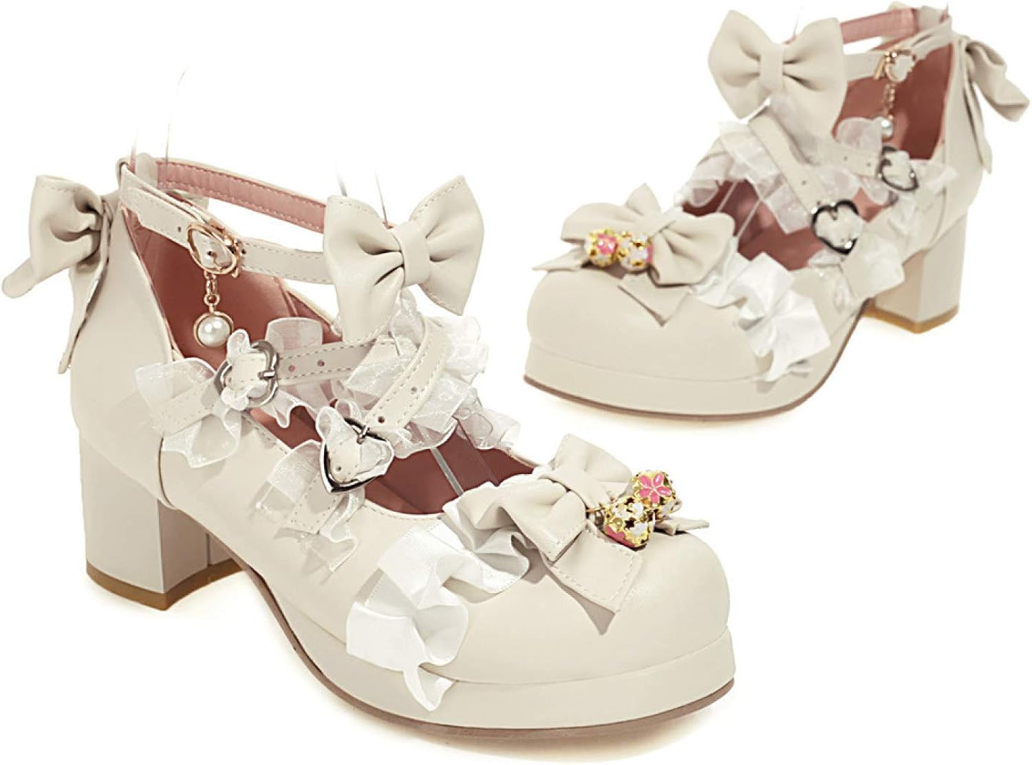 Women's Sweet Lolita Mary Janes Relaxed Block Heel Dress