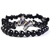 picofun Butterfly Amethyst Beads Bracelet for Women, Stress Relief Anxiety Yoga Bracelet, Crystal Stone Beaded Stretch Bracelet,Handmade Trendy Jewelry Gifts for Lover, Mom, Friends