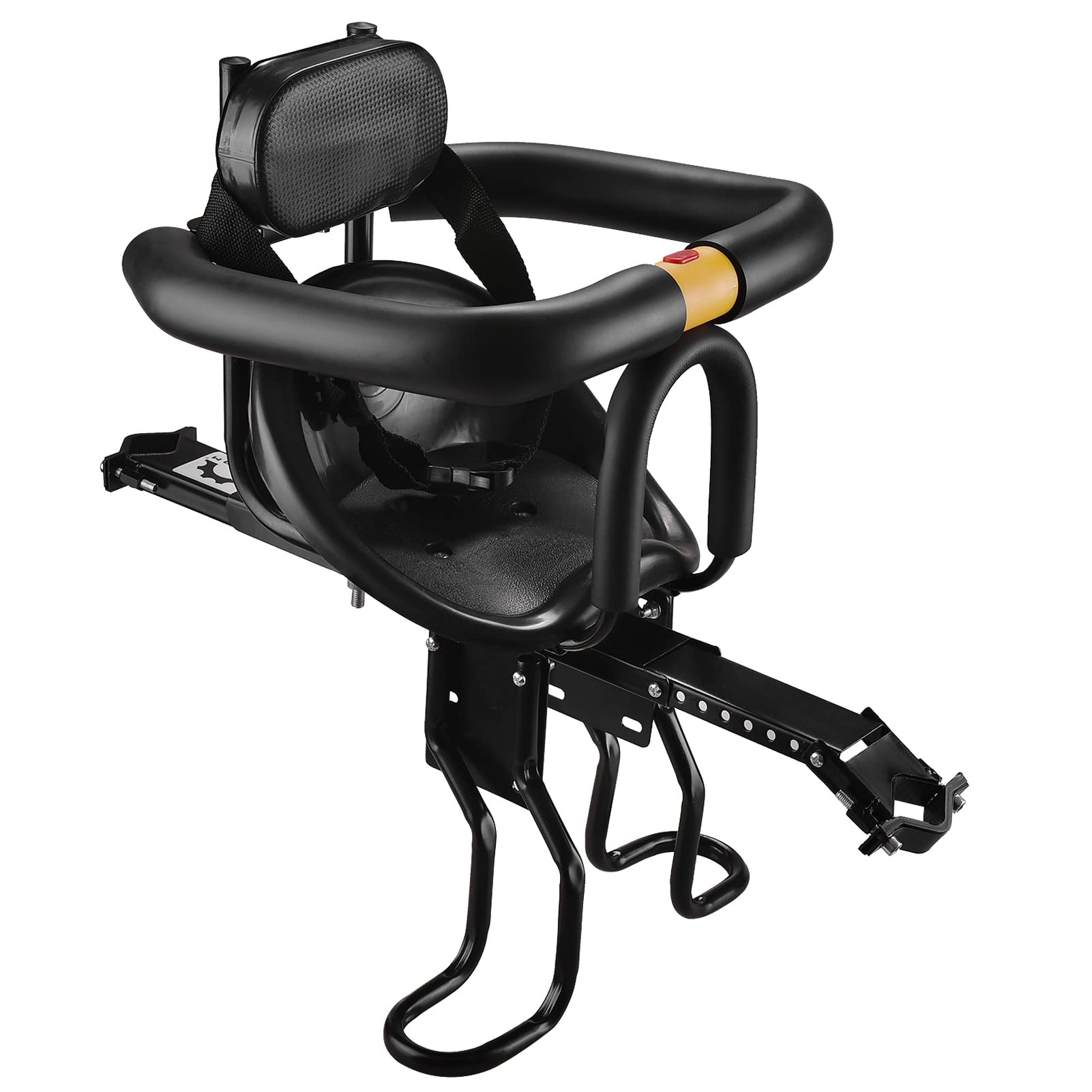 Lixada Bike Baby Seat Kids Child Safety Carrier Front Seat Saddle Cushion with Back Rest Foot Pedals