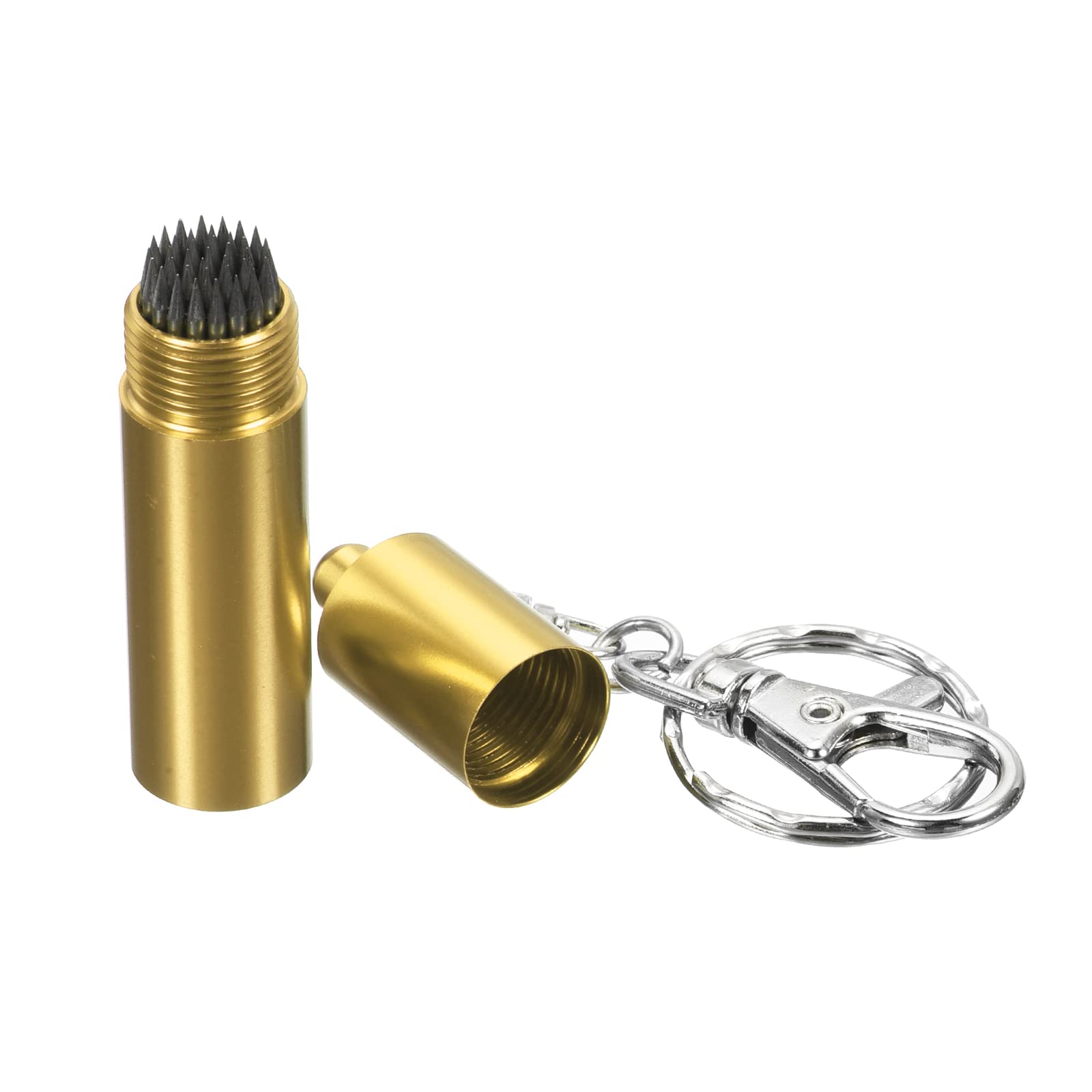 PATIKIL Snooker Billiard Pool Cue Tip Shaper, Pool Cue Stick Tip Repair Tool Billiard Cue Care Accessory with Keychain, Gold Tone