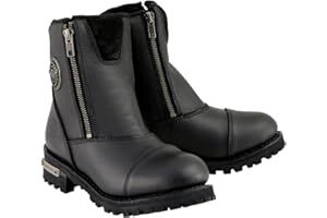 Milwaukee Leather MBM102 Men's Black Smooth Double Sided Zipper Entry Motorcycle Leather Boots - 11