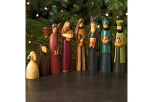 Dear Holidays Folk Art Tabletop Nativity Scene Set